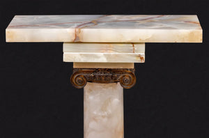 French Gilt Metal and Alabaster Pedestal (9814343811379)