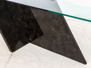 J. Wade Beam Style Glass Top Faux Marble Console (9755274772787)