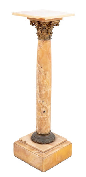French Gilt Metal and Alabaster Pedestal (9814410068275)