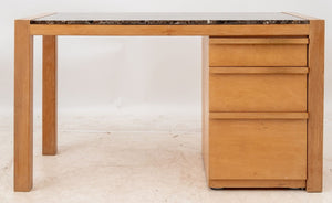 Architectural Brown Marble Top Beech Desk (9776072524083)