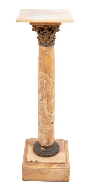 French Gilt Metal and Alabaster Pedestal (9814410068275)