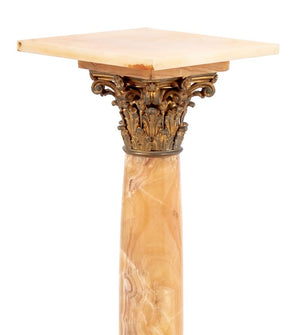 French Gilt Metal and Alabaster Pedestal (9814410068275)