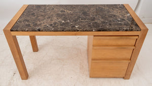 Architectural Brown Marble Top Beech Desk (9776072524083)