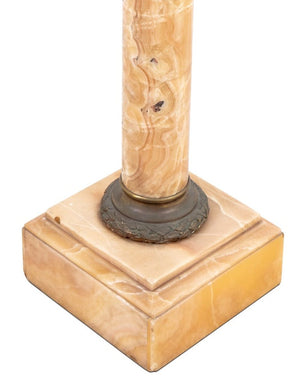 French Gilt Metal and Alabaster Pedestal (9814410068275)