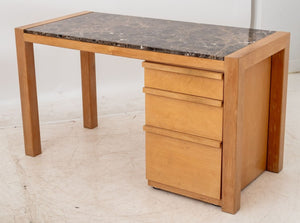 Architectural Brown Marble Top Beech Desk (9776072524083)