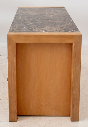 Architectural Brown Marble Top Beech Desk (9776072524083)