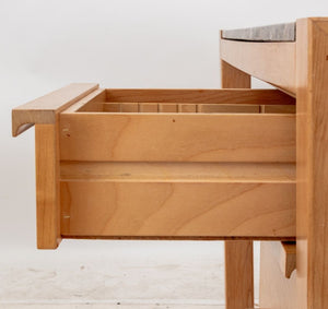 Architectural Brown Marble Top Beech Desk (9776072524083)