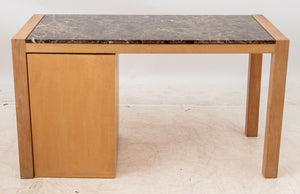 Architectural Brown Marble Top Beech Desk (9776072524083)