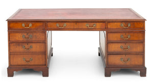 George II Style Leather Top Walnut Desk (9736806924595)