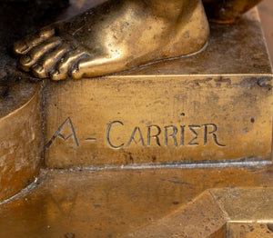 Auguste Carrier Figural Group Gilt Bronze (9765870207283)
