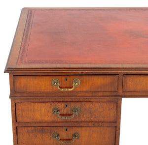 George II Style Leather Top Walnut Desk (9736806924595)