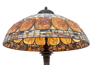 Tiffany Studios Style Slag Glass Bronze Table Lamp (9738548838707)