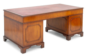 George II Style Leather Top Walnut Desk (9736806924595)