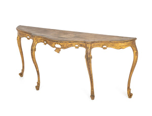 Italian Louis XV Style Giltwood Console Table