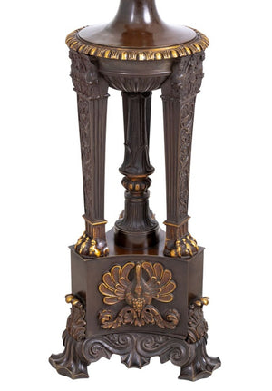 French Empire Style Bronze Candelabra as Lamps, 2 (9738554048819)