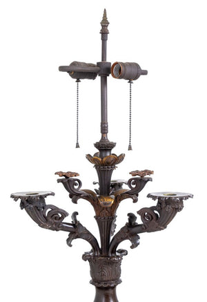 French Empire Style Bronze Candelabra as Lamps, 2 (9738554048819)