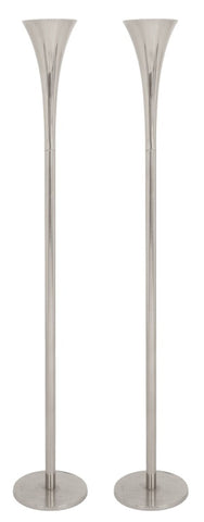 Laurel Mid-Century Chrome Torchiere Lamps, 2