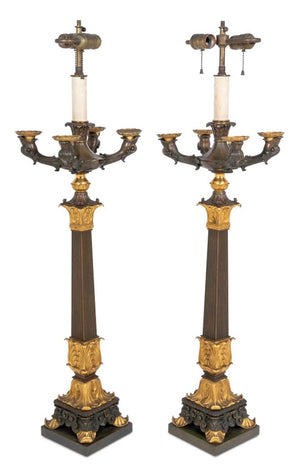 Restauration Ormolu and Bronze Candelabra, Pair (9738557161779)