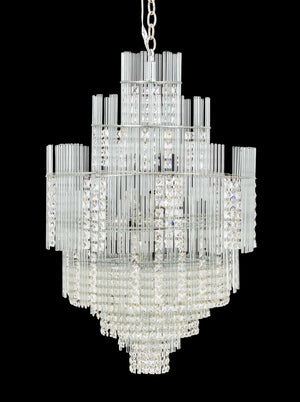 Sciolari Tiered Crystal and Chrome Chandelier