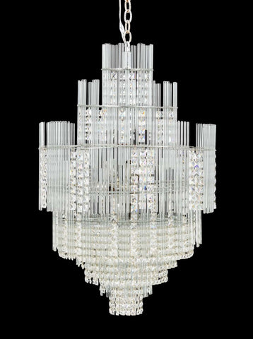 Sciolari Tiered Crystal and Chrome Chandelier