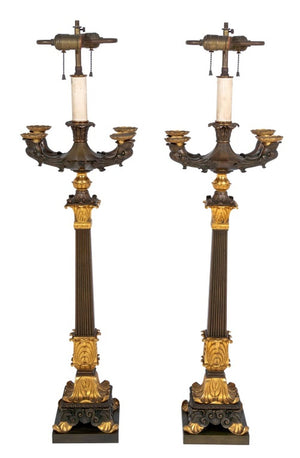 Restauration Ormolu and Bronze Candelabra, Pair (9738557161779)