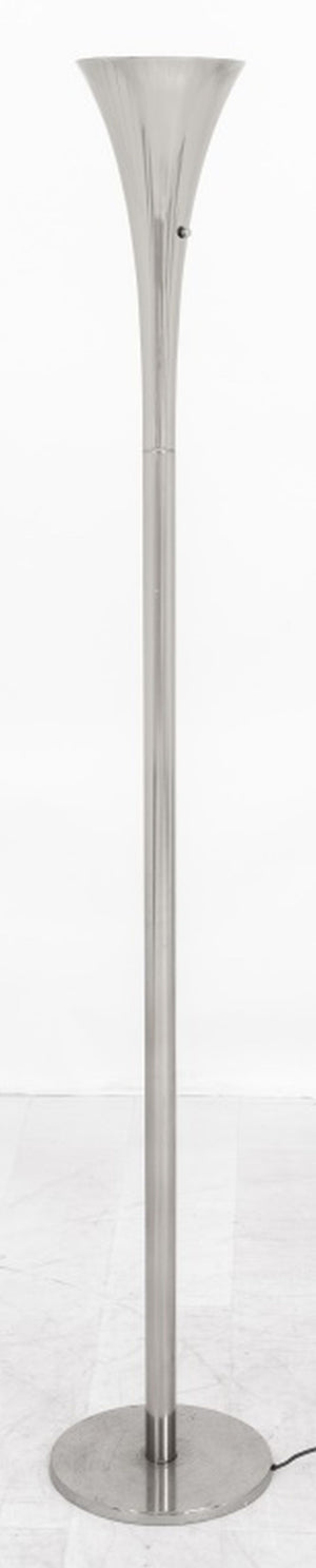Laurel Mid-Century Chrome Torchiere Lamps, 2 (9776087433523)