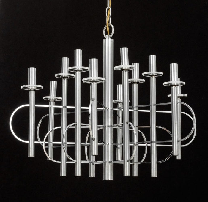 Gaetano Sciolari 12-Light Chrome-Plated Chandelier