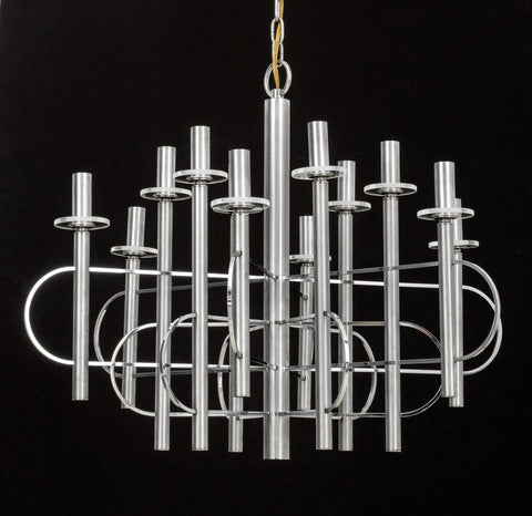 Gaetano Sciolari 12-Light Chrome-Plated Chandelier