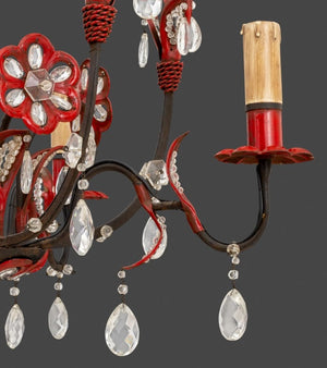 Mid-Century Enameled Floral Form Chandelier (9735649886515)