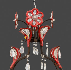 Mid-Century Enameled Floral Form Chandelier (9735649886515)