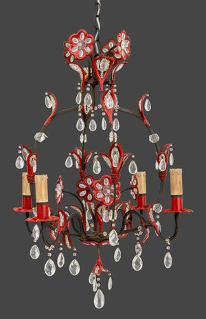 Mid-Century Enameled Floral Form Chandelier (9735649886515)