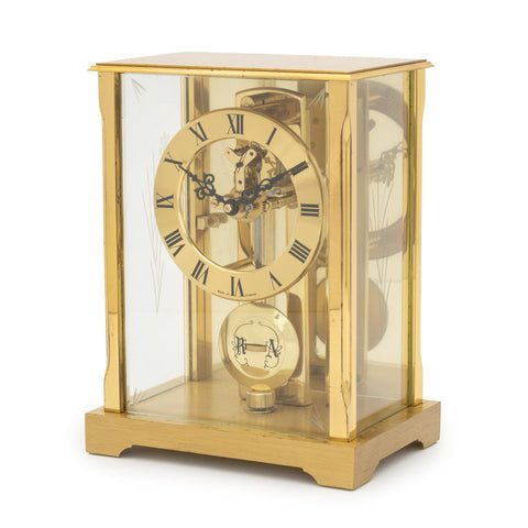 S. Haller German Brass Mantel Clock