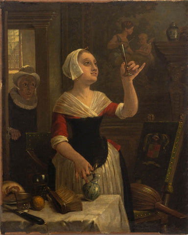 Eugene Van Hove Woman in Interior Scene, 19th Century
