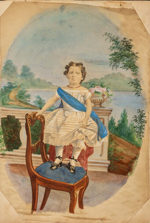 Continental Portrait of a Prince Gouache, 19th Century