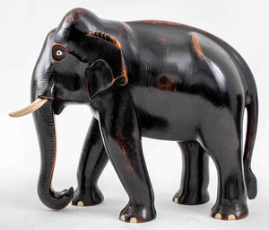 Large African Ebonized Wood Elephants, 2 (9770029056307)