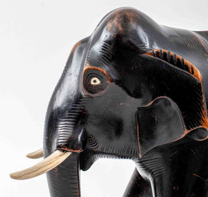 Large African Ebonized Wood Elephants, 2 (9770029056307)