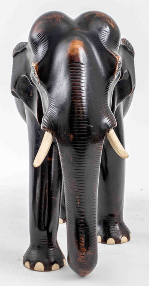 Large African Ebonized Wood Elephants, 2 (9770029056307)