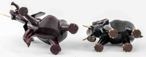 Large African Ebonized Wood Elephants, 2 (9770029056307)