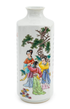 Chinese Famille Rose Porcelain Cong Form Vase (9804604178739)