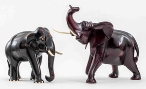 Large African Ebonized Wood Elephants, 2 (9770029056307)