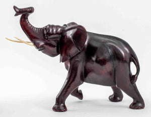 Large African Ebonized Wood Elephants, 2 (9770029056307)
