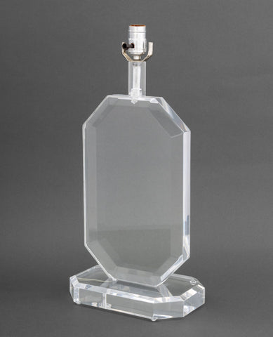 Modern Acrylic and Chrome Octagonal Table Lamp