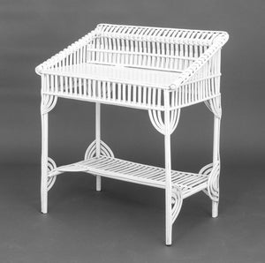 Vintage White Wicker Desk