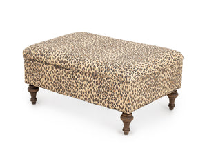 George Smith Style Leopard Print Ottoman