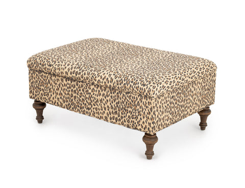 George Smith Style Leopard Print Ottoman