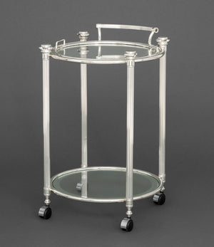 Modern Chrome Plated Two-Tier Bar Cart