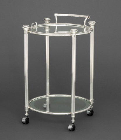 Modern Chrome Plated Two-Tier Bar Cart