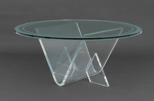 Charles Hollis Jones Style Glass Top Coffee Table