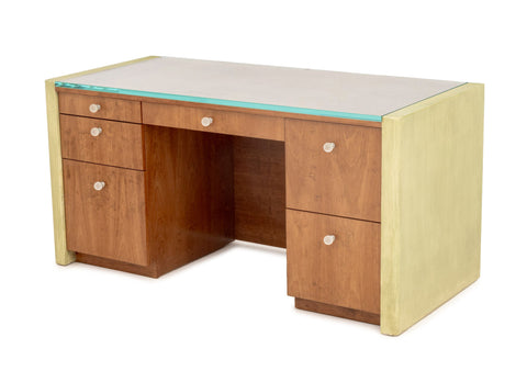 Art Deco Style Walnut Kneehole Desk