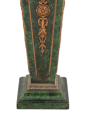 French Faux Green Marble and Gold Painted Pedestal (9737598566707)
